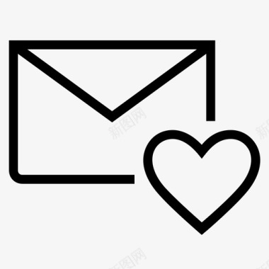 邮件信封心形图标图标