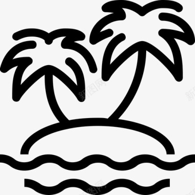 天堂岛休闲棕榈图标图标