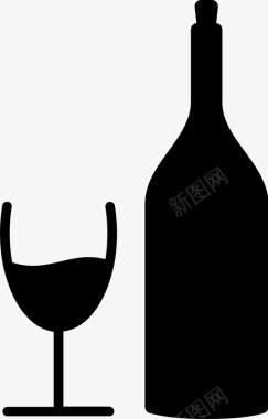 瓶墨水带瓶酒杯酒精软木塞图标图标