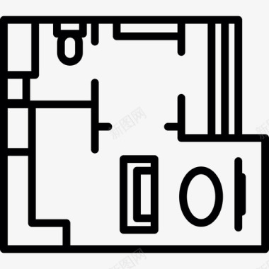 家装平面图房屋平面图建筑物不动产图标图标