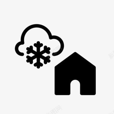 下雪的房子房子和雪家下雪图标图标
