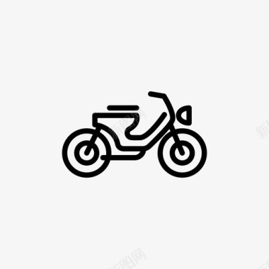 小熊自行车摩托车复古图标图标