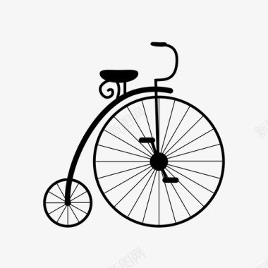 老式自行车自行车高轮车图标图标