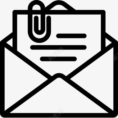 电子邮件附件电子邮件信封图标图标