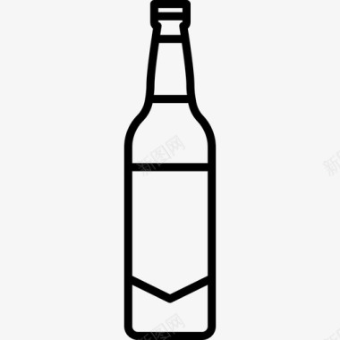 一瓶啤酒饮料和食物边界颜色图标图标