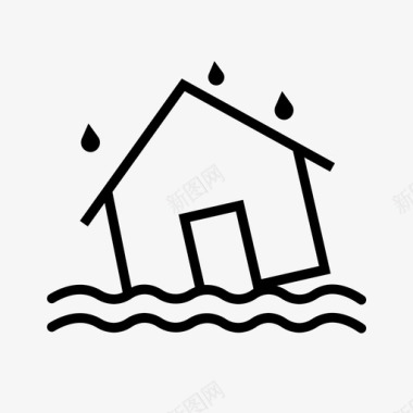房屋水灾房屋保险财产保险图标图标