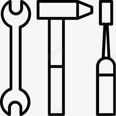 家庭类海报专用工具锤子螺丝刀图标图标