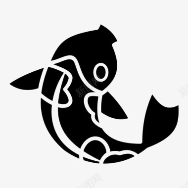 鲤鱼跃龙门锦鲤鱼动物美丽图标图标