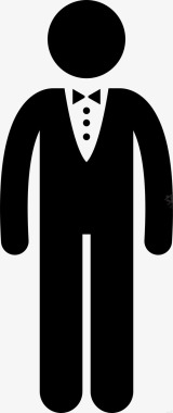 奢侈的男人大胆的领带服装图标图标