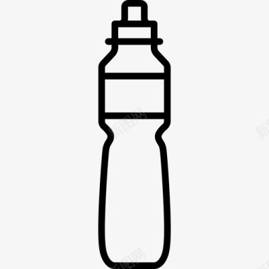 一瓶水饮料和食物边界颜色图标图标