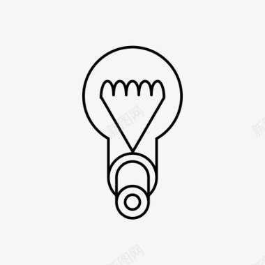 传统灯丝灯泡手电筒创意图标图标