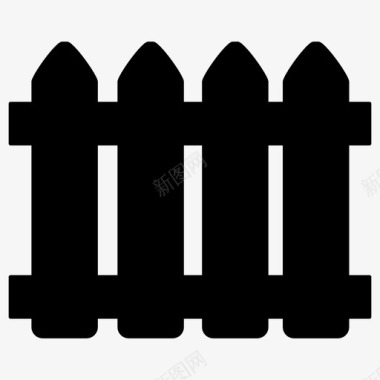 木篱笆尖桩篱笆木栅栏图标图标