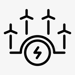 电力供应风能涡轮机电力供应图标高清图片
