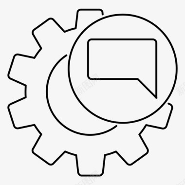 矢量齿轮边框通知设置齿轮消息图标图标