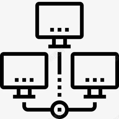 计算机分布式数据库计算机连接图标图标