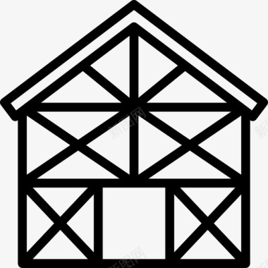 房屋框架建筑施工图标图标