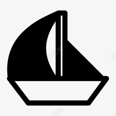 帆船航海运输图标图标