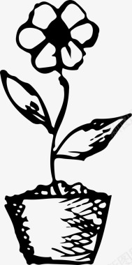 花盆植物盆栽图标图标