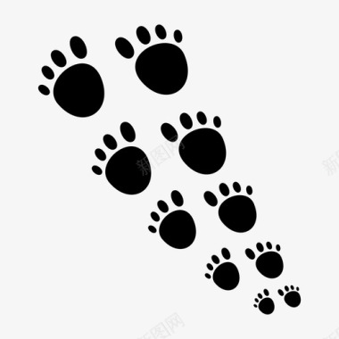 爪印动物脚印脚印图标图标