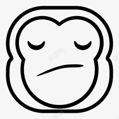 猩猩失望的猴子黑猩猩表情符号图标图标