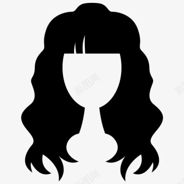 长头发的女人女人长头发图标图标