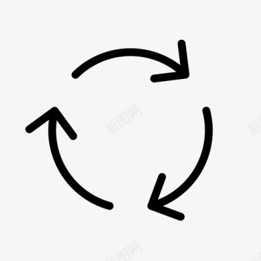 循环圆箭头循环旋转图标图标