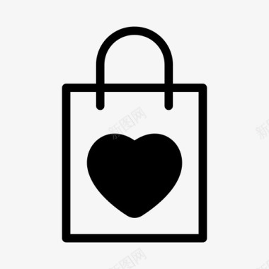 购物袋的爱心情人节图标图标