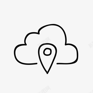 云彩位置城市gps图标图标