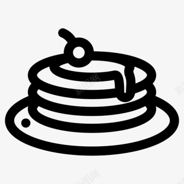 热蛋糕食物薄煎饼图标图标