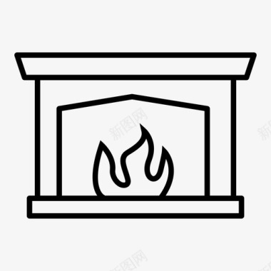 壁炉烟囱室内消防处图标图标