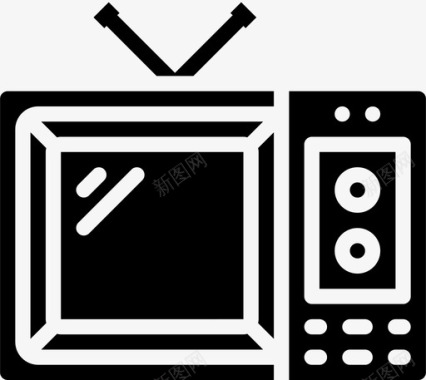 电视复古时尚纯色图标图标