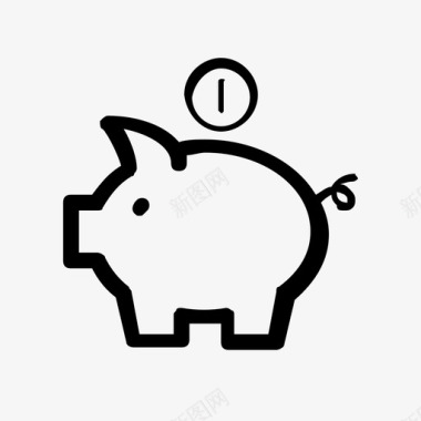 猪钱罐猪-储钱罐图标