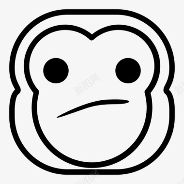 猩猩失望的猴子黑猩猩表情符号图标图标