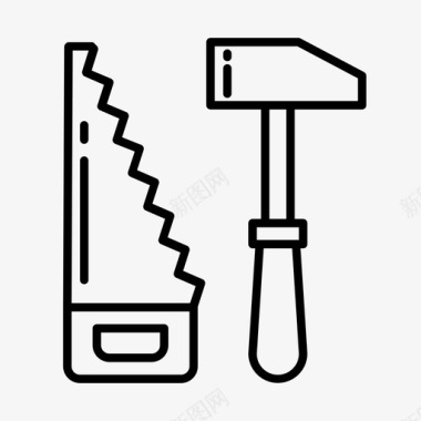 修理工具锤子锯子图标图标