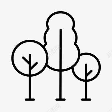 树木树叶公园图标图标