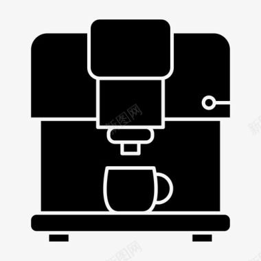 工具和用具咖啡机浓缩咖啡机厨房用具图标图标