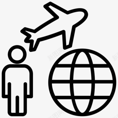 旅游免扣商务旅行旅游世界旅行图标图标