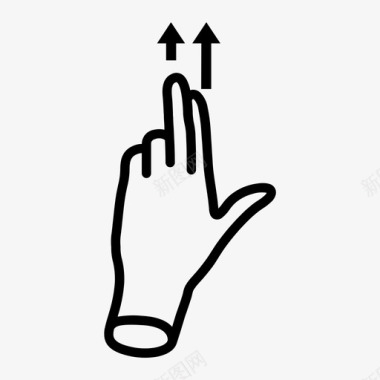 双指移动双手指手势图标图标