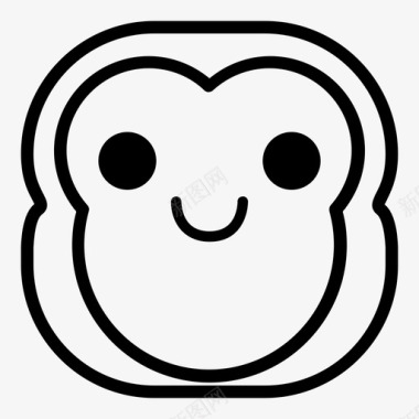 猴子微笑黑猩猩表情符号图标图标