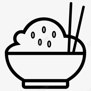 一碗酱油米饭碗一碗饭图标图标