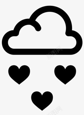 雨的爱云心图标图标