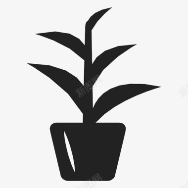 植物种植盆栽图标图标