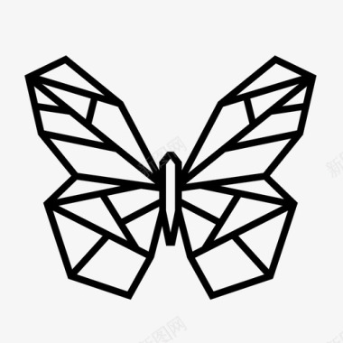 几何蝴蝶动物对称图标图标