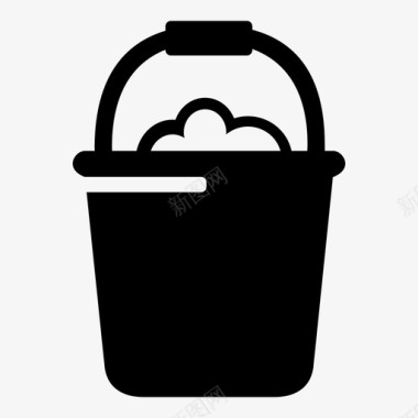 水桶清洁家政图标图标