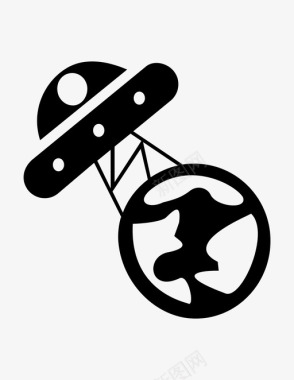 飞碟外星人火箭图标图标