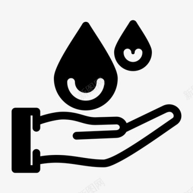 手保护雨水收获手手水图标图标