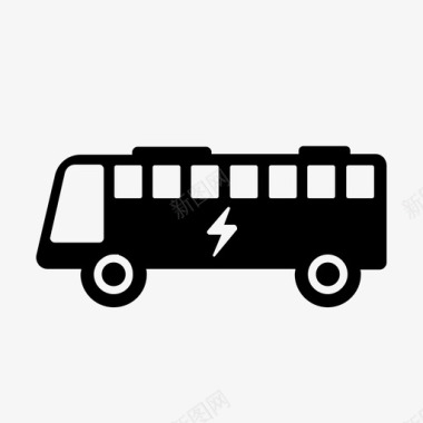 电动巴士清洁能源绿色能源图标图标
