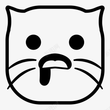 饿猫表情符号嫉妒图标图标