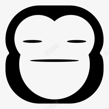 无脸猴子黑猩猩表情符号图标图标