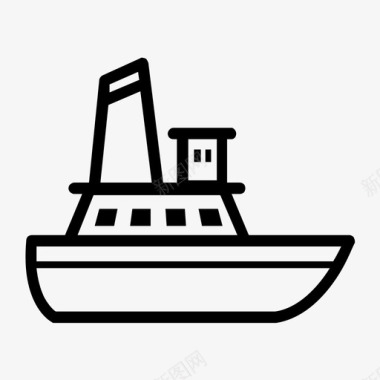 水墨风景画海船船航行图标图标